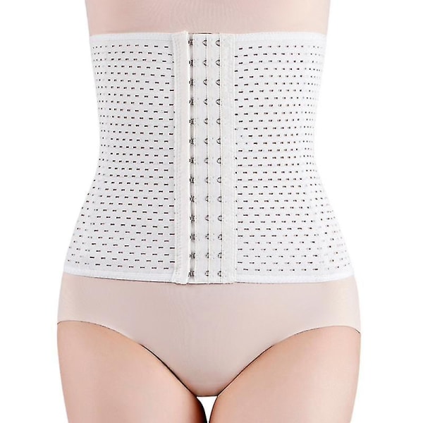 Korsettbälte för kvinnor i waist trainer : Underkläder Sport Mage Control Long Torso Shapewear WHITE M