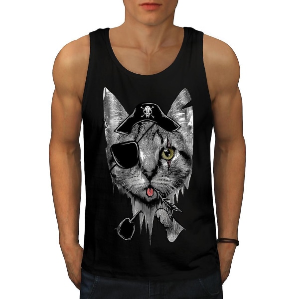 Söt Pirate Kitten Men Blacktank Top L