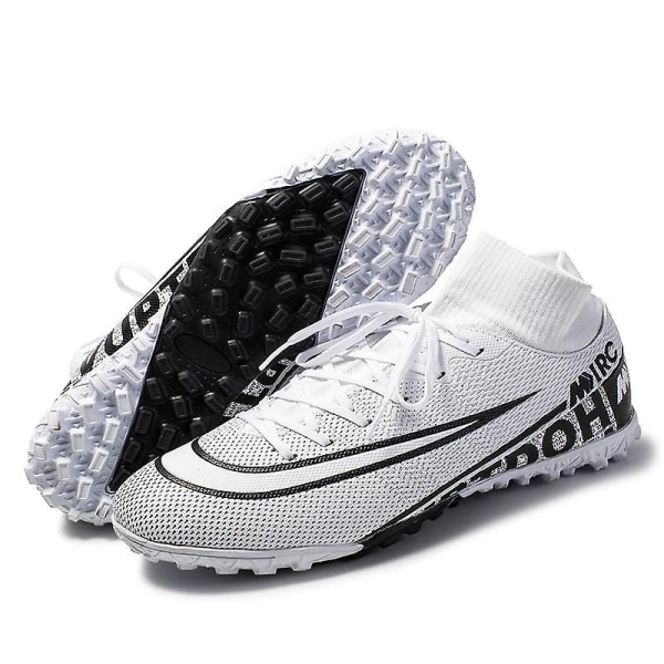 Fotbollsskor för män Halkfria fotbollsskor Klossar Gräs Fotbollssneakers Yj8508A White 35