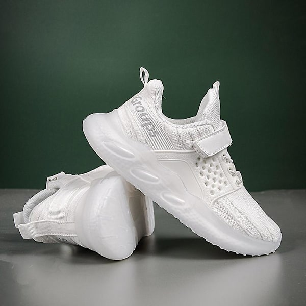 Barn Sneakers Andas löparskor Mode Pojkar Flickor Sportskor 2Ld101 White 32