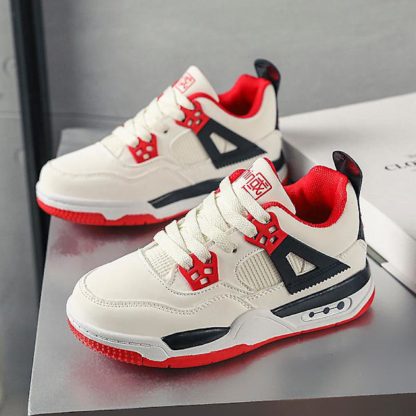 Barn Sneakers Andas Pojkar Flickor Skateboard Skor Löparskor Yj999 WhiteRed 31