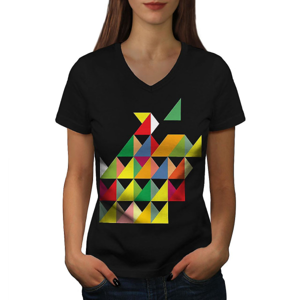 T-shirt för kvinnor i geometrisk form 3XL