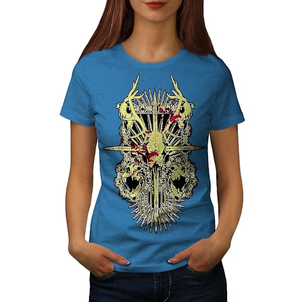 Cross Skull Döda djur Kvinnor Royal Bluet-shirt M