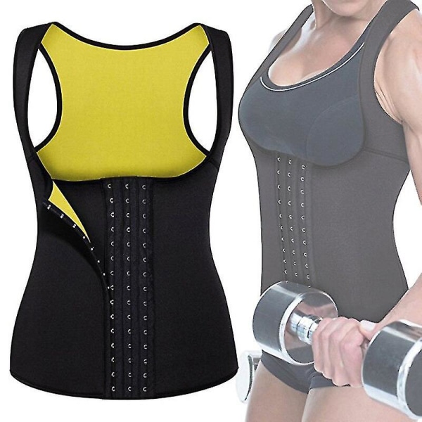 Waist trainer för kvinnor Korsettväst Binder Shapers Korsett Shapewear Waist trainer Kroppsformare Magkontroll Modelleringsgördel, gul L