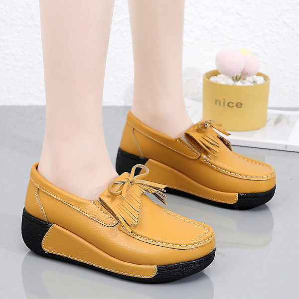 Damer Casual Mode Skor Loafer Skor Mamma Skor 3Au18798 Yellow 39