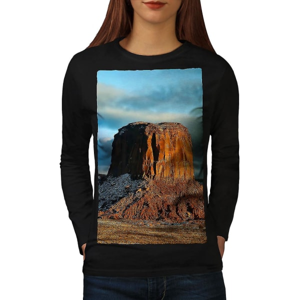 Rock Desert Photo Nature Women Blacklong Sleeve T-shirt M