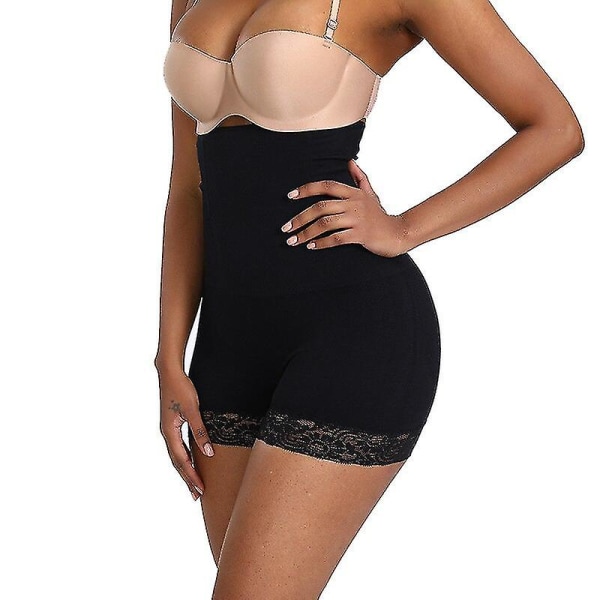 Slimming Slida Platt mage Underkläder Kroppsformare Hög midja Magkontroll Push Up Höft Rumpa Lifter Spets Body Shapewear Dam,beige M L
