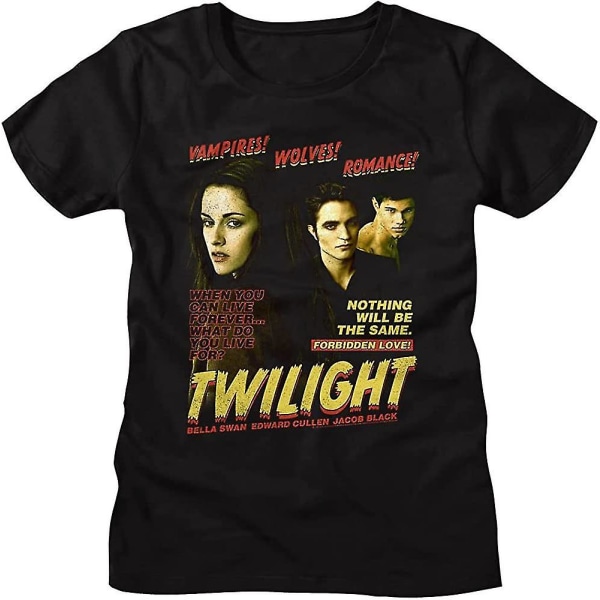 Twilight T-shirt Vampyrer Wolves Romantik Kortärmad T-shirt dam T-shirt i vintage Grafisk T-shirt S