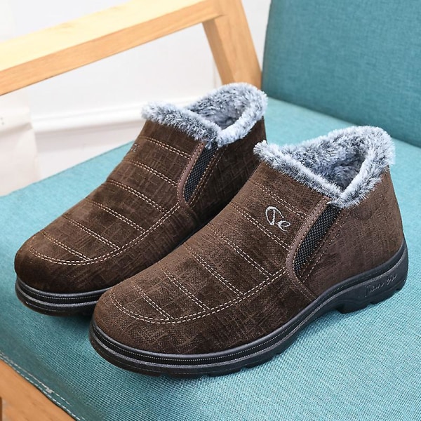 Casual Vintersnöskor för män Vattentåliga skor Anti-halk Casual Lätt vandringskänga M541 Brown 43