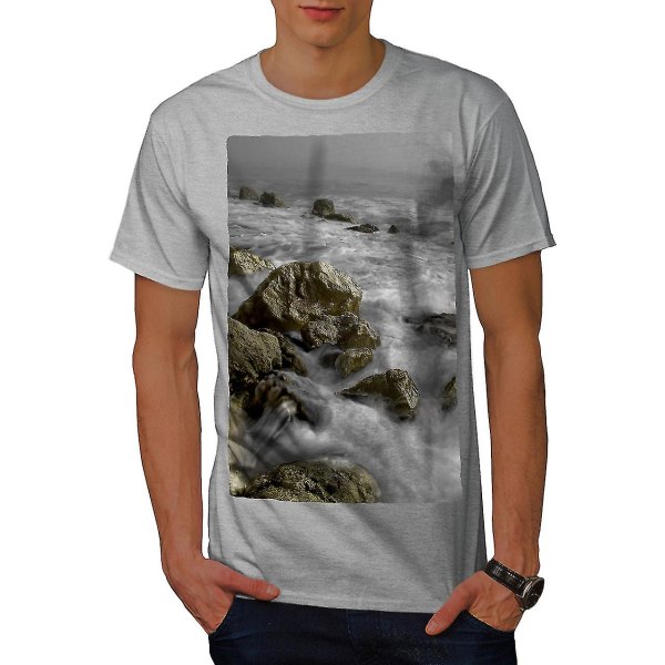 Rock Wild Sea Art Men Grå-skjorta 3XL