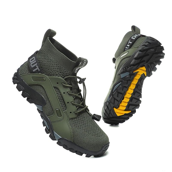 Vandringsskor för män Trailrunning Skor Halksäkra Fitness Promenad Jogging Sneakers 3Cw25 Green 44