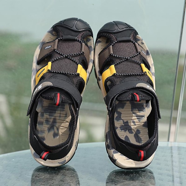 Herrsandaler Mode Strandskor Dam Halkfria Casual Skor m998 BlackYellow 41