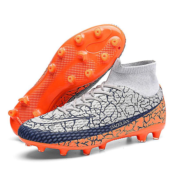 Fotbollsskor för män Halkfria fotbollsskor Klossar Gräs Fotbollssneakers Yjt2215A GrayOrange 39