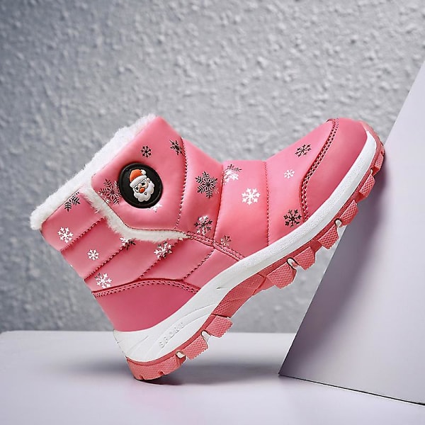Barn Vintersnöstövlar Varma ankelstövlar Pojkar Flickor Anti-halk vinterskor Dw013 Pink 27