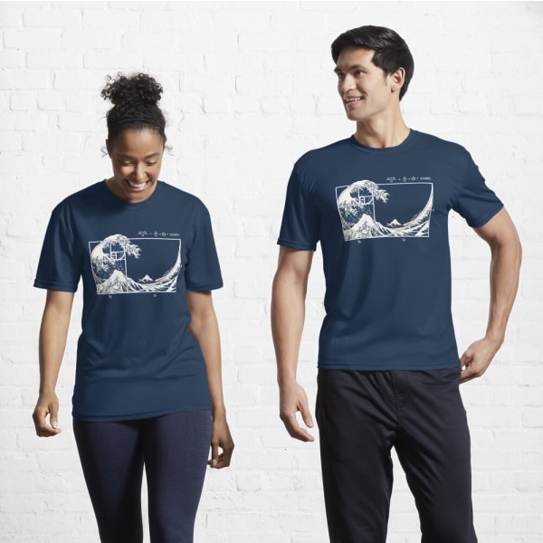 Den stora Fibonacci Wave Active T-shirten Navy XL_Front