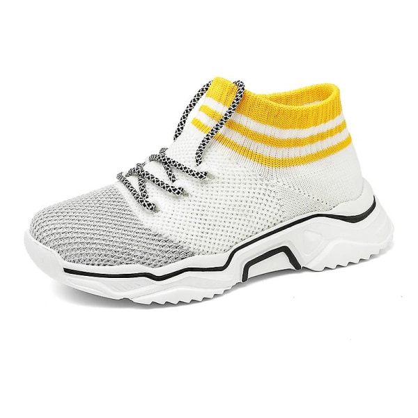 Sneakers som andas löparskor Mode Pojkar Flickor Sportskor 3Adw626 White 27