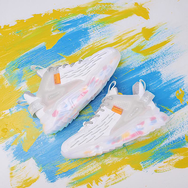 Barn Sneakers Pojkar Basketskor Halkfria Barn Sportskor 3Ba9016 White 37
