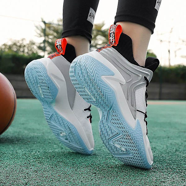 Basketskor för män Mode Halkfria sneakers Andas sportskor 2Lq8 White 41