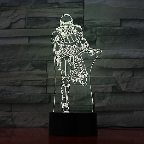 Stormtrooper 3d Led Nattljus Sovrumsbordslampa Färg ändras