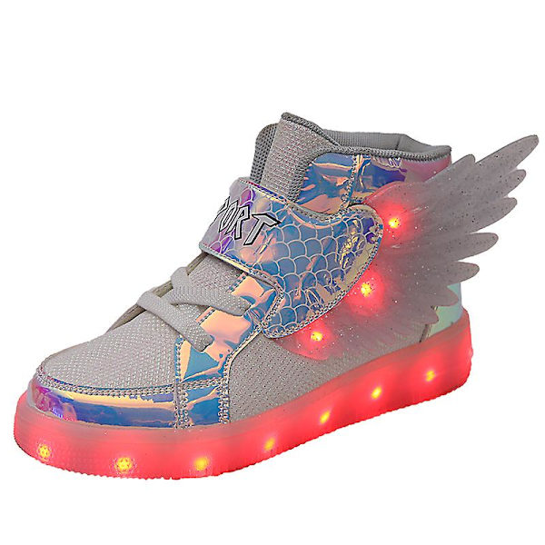 Barn Led Light Skor Pojkar Flickor Sneakers Löparskor 2Dh618 White 34