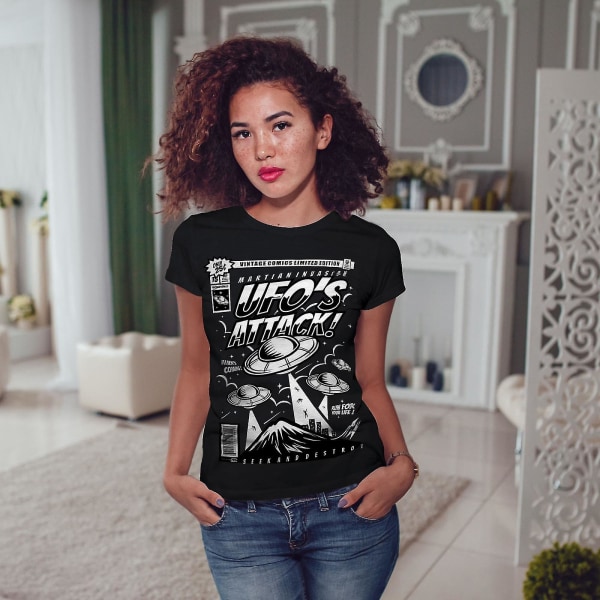 Mars Being Attack Women Blackt-shirt L