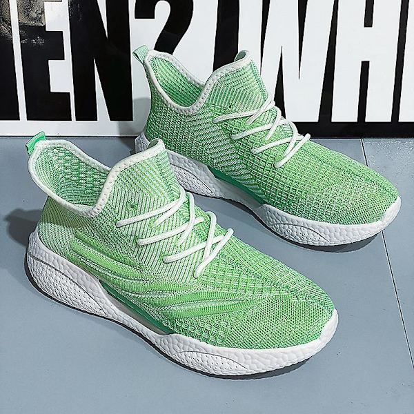 Herrskor Flyknit Sneakers Andas Slip-On löparskor FB2622 Green 41