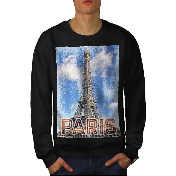 Paris Landmark Cool män Blacksweatshirt 3XL