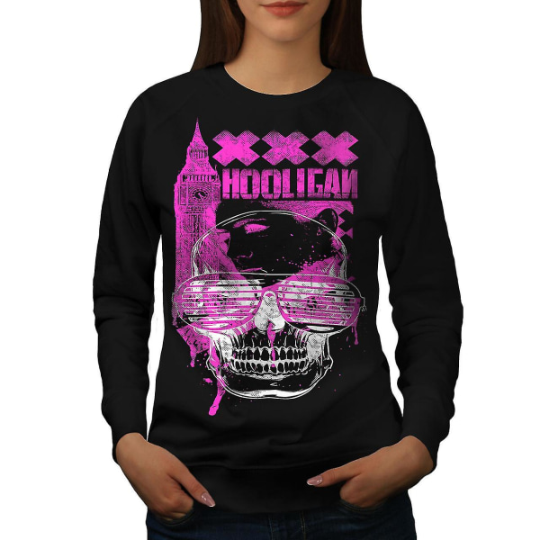 Uk Hooligan Dead Women Blacksweatshirt | Wellcoda L