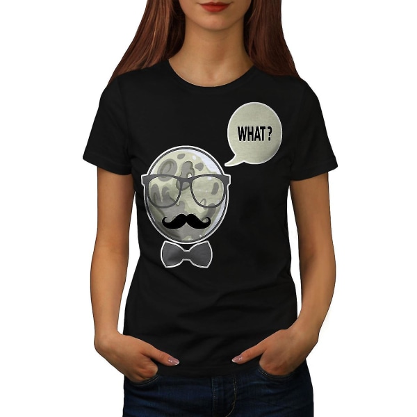 Moon Swag Mustasch Kvinnor Blackt-shirt | Wellcoda M