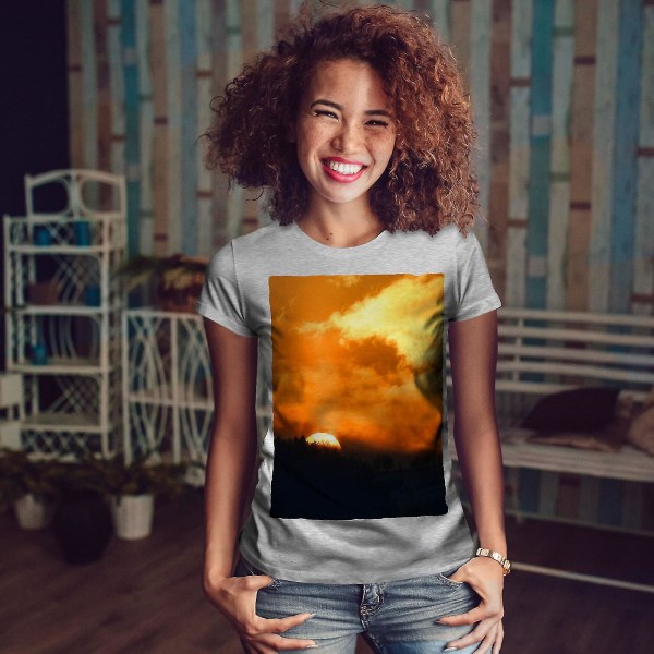 Sunset Sun Horizon Nature T-shirt för kvinnor L