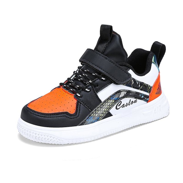 Barn Sneakers Andas Pojkar Flickor Skateboard Skor Löparskor 8677 BlackOrange 28