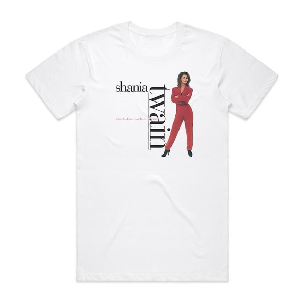 Shania Twain Vars säng har dina stövlar legat under T-shirt Vit S