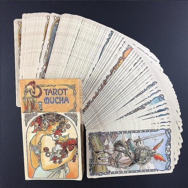Tarot Mucha Tarotkort Brädspel Kortlek för familjesammankomster Spelkort44st Ts01