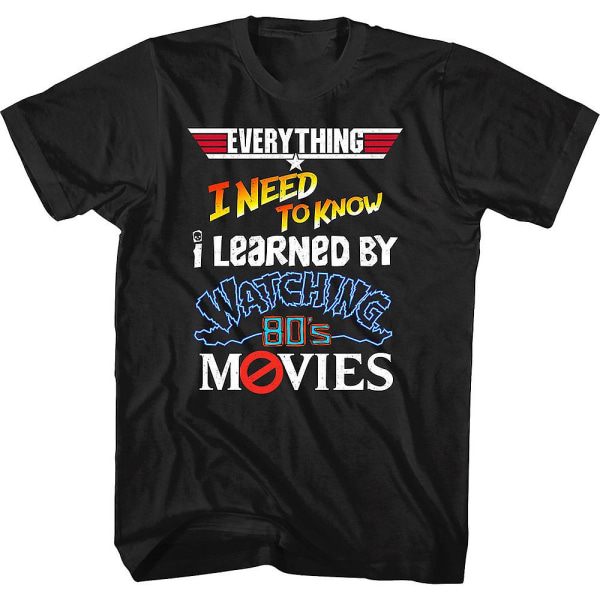 Allt jag behöver veta T-shirt för filmer från 80-talet L