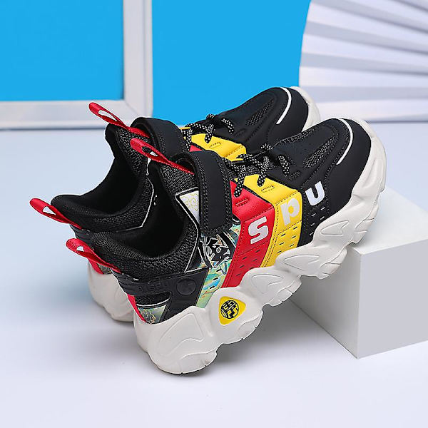 Sneakers för barn Andas Pojkar Flickor Löparskor Mode Sportskor 3A2788 Black 34