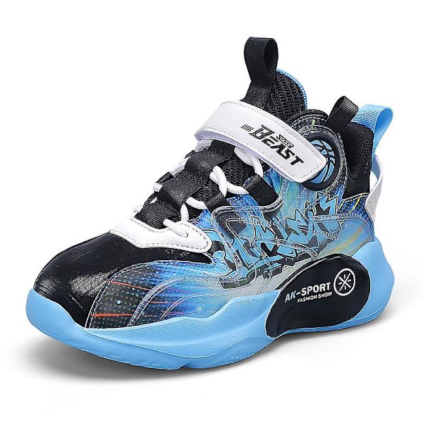 Barn Sneakers Andas löparskor Pojkar Flickor Mode Sportskor K1199 BlackBlue 40