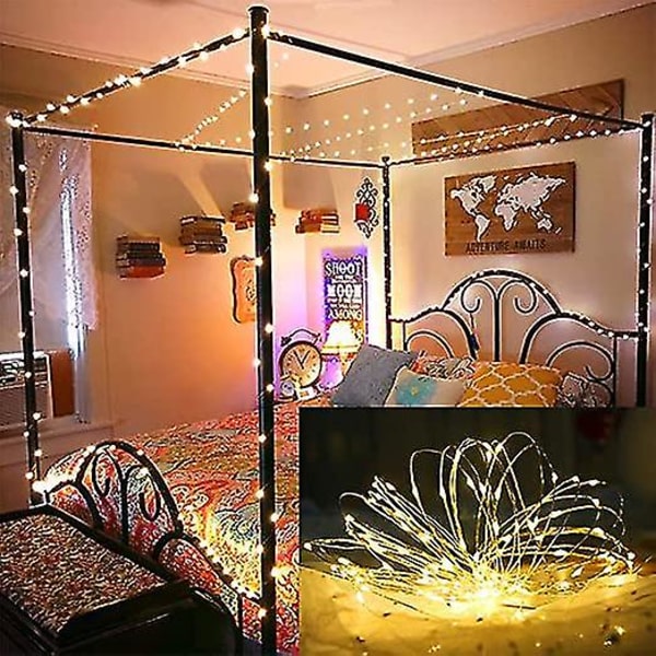 20 led 9,7 ft Fairy String Lights, Firefly Lights USB driven med fjärrkontroll, 8 lägen