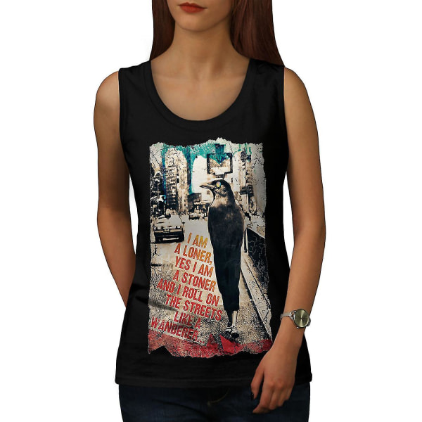 Loner Stoner City Animal Women Blacktank Top | Wellcoda S