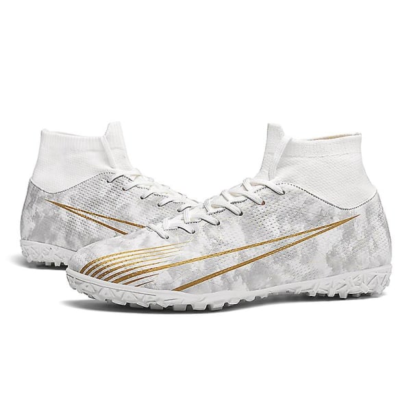 Fotbollsskor för män Halkfria fotbollsskor Klossar Gräs Fotbollssneakers 2L20167-1 White 45