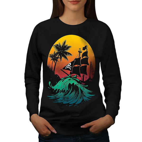 Piratskepp Storm Kvinnor Blacksweatshirt XL