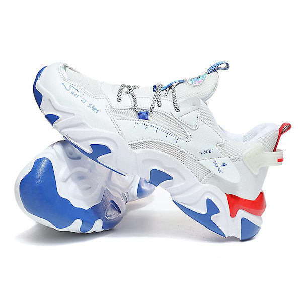 Basketskor för män Andas Sneakers Löparskor 3A6636 WhiteBlue 41