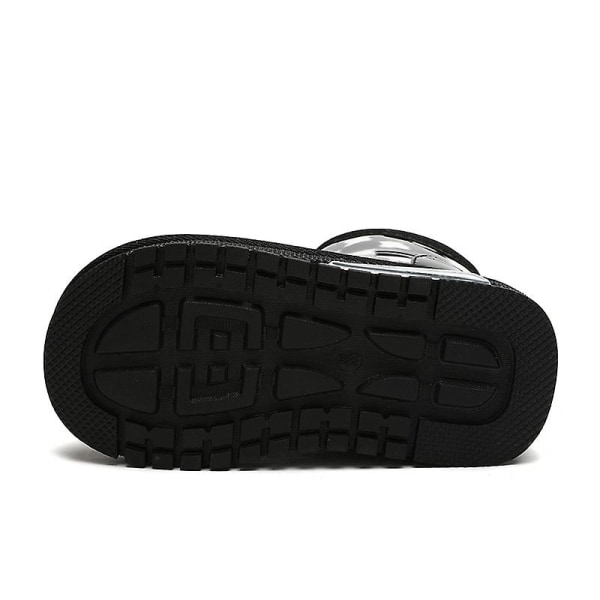 Barn Flickor Vintersnöskor Vattentåliga skor Anti-halk Casual Lätt bomullsstövel GB6 Black 27