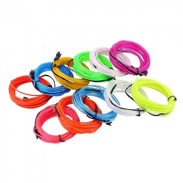 Flexibel El Wire Neon Light 3 Meter För Dansfest Bildekor Med Controller