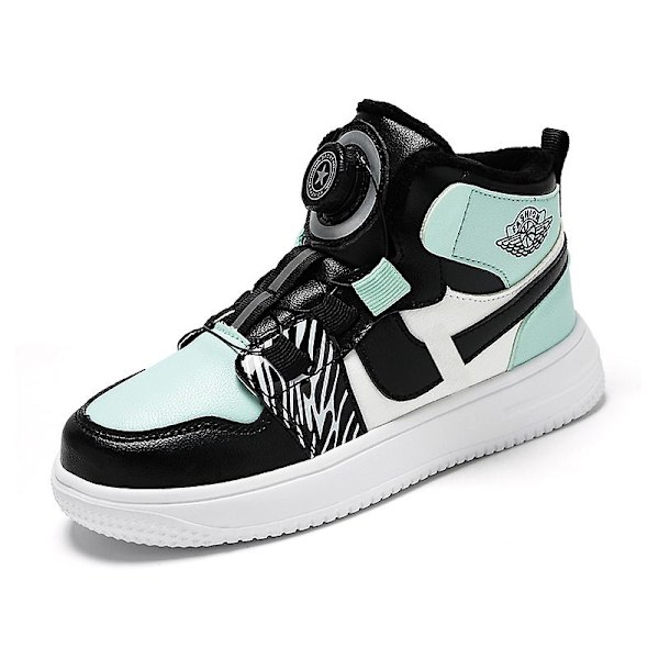 Sneakers för barn Löparskor med vridknapp Mode Pojkar Flickor Sportskor 2Lz708 BlackGreen 34