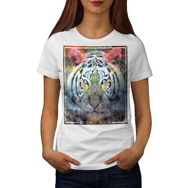 Tiger Urban Calm Animal Whitet-shirt för kvinnor 3XL