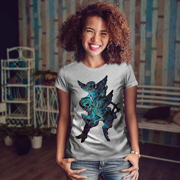 Skeleton Angel Rock T-shirt för kvinnor M