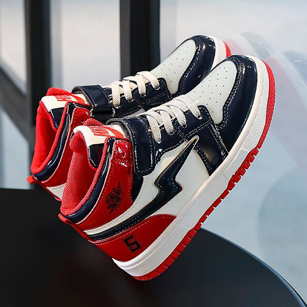 Barn Sneakers Andas Pojkar Flickor Skateboard Skor Löparskor 8136 Red 26