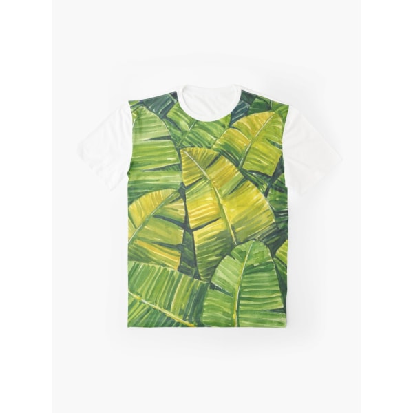 Banana Leaves grafisk T-shirt White S