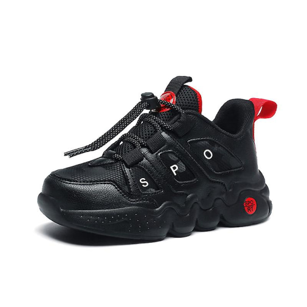 Kids Sneakers Andas löparskor Mode Sportskor L679 BlackRed 28