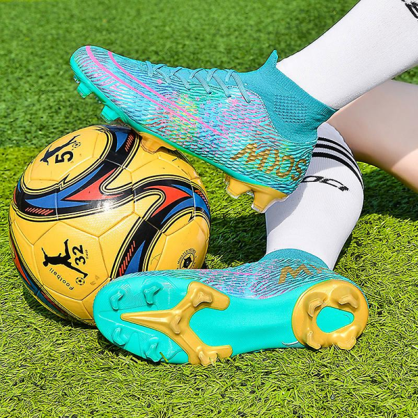 Fotbollsskor för män Halkfria fotbollsskor Klossar Gräs Fotbollssneakers Yj332A Green 39
